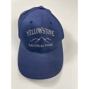 Yellowstone national park snap back hat adjustable one size blue adult *